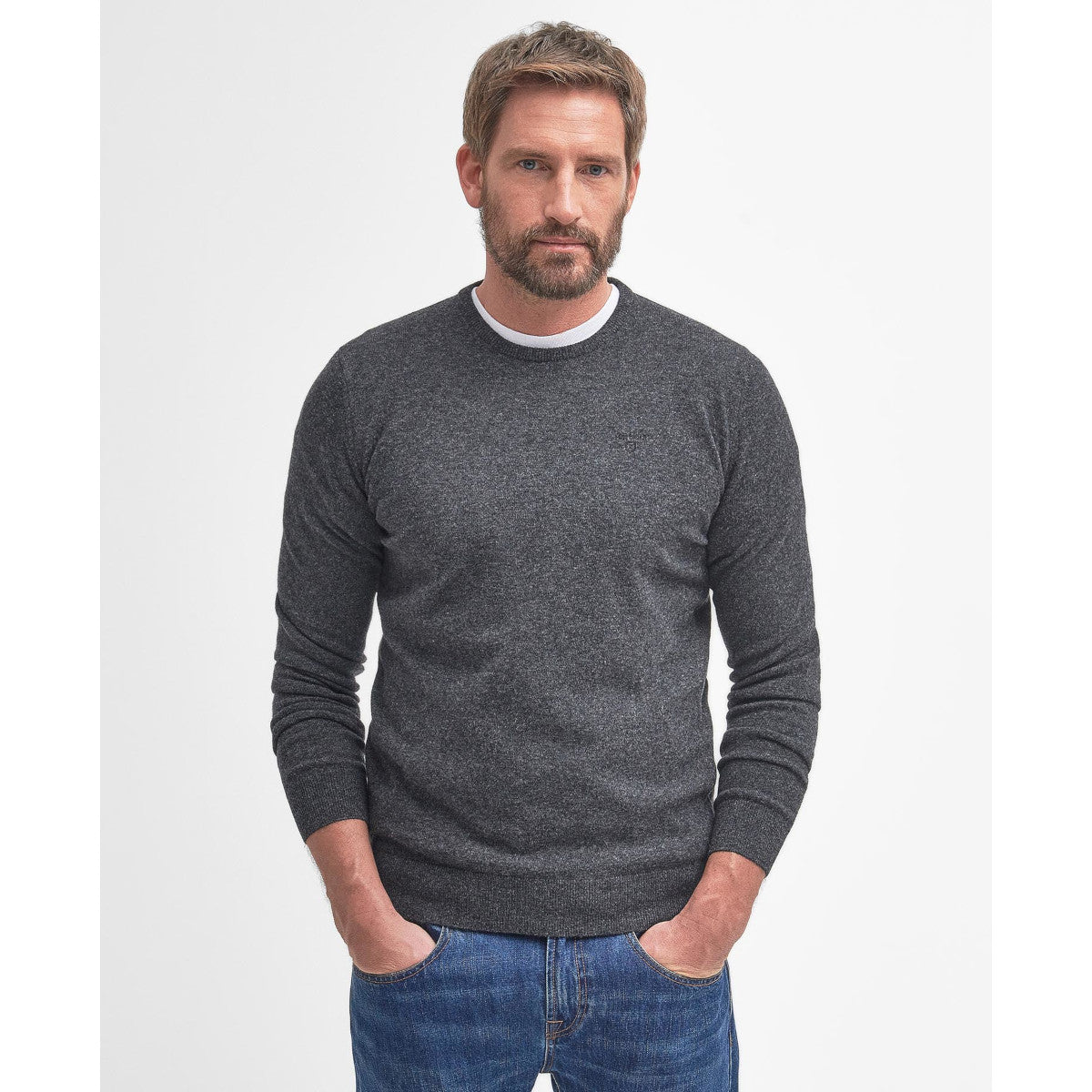 Barbour Ess Wool Crew Sweater CH51 Charcoal
