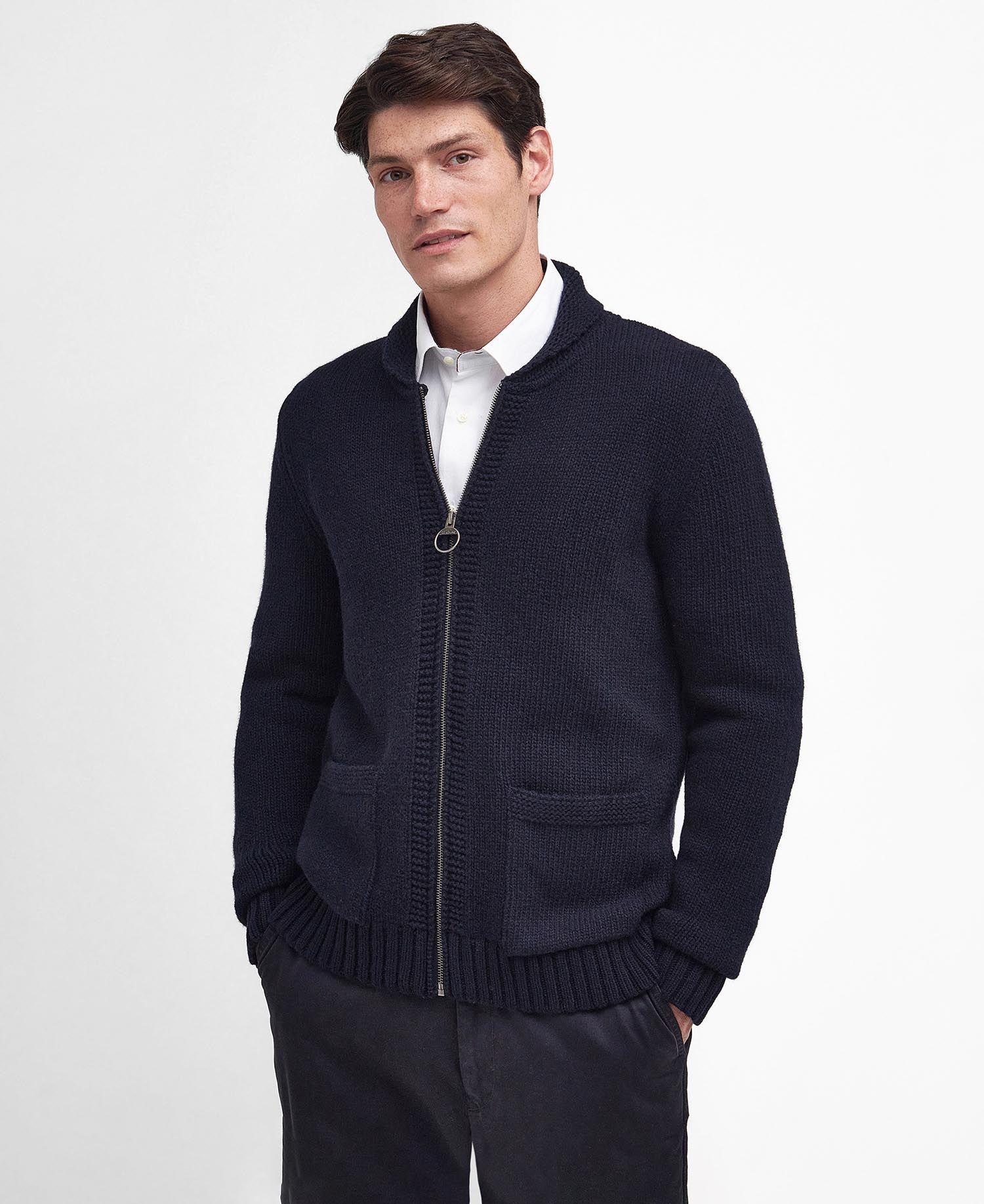 Barbour top cardigan mens