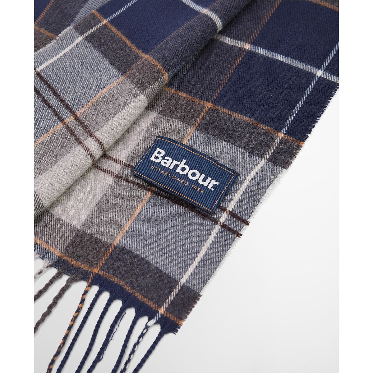 Barbour Galingale Tartan Scarf TN38 Grey Midnight Tartan