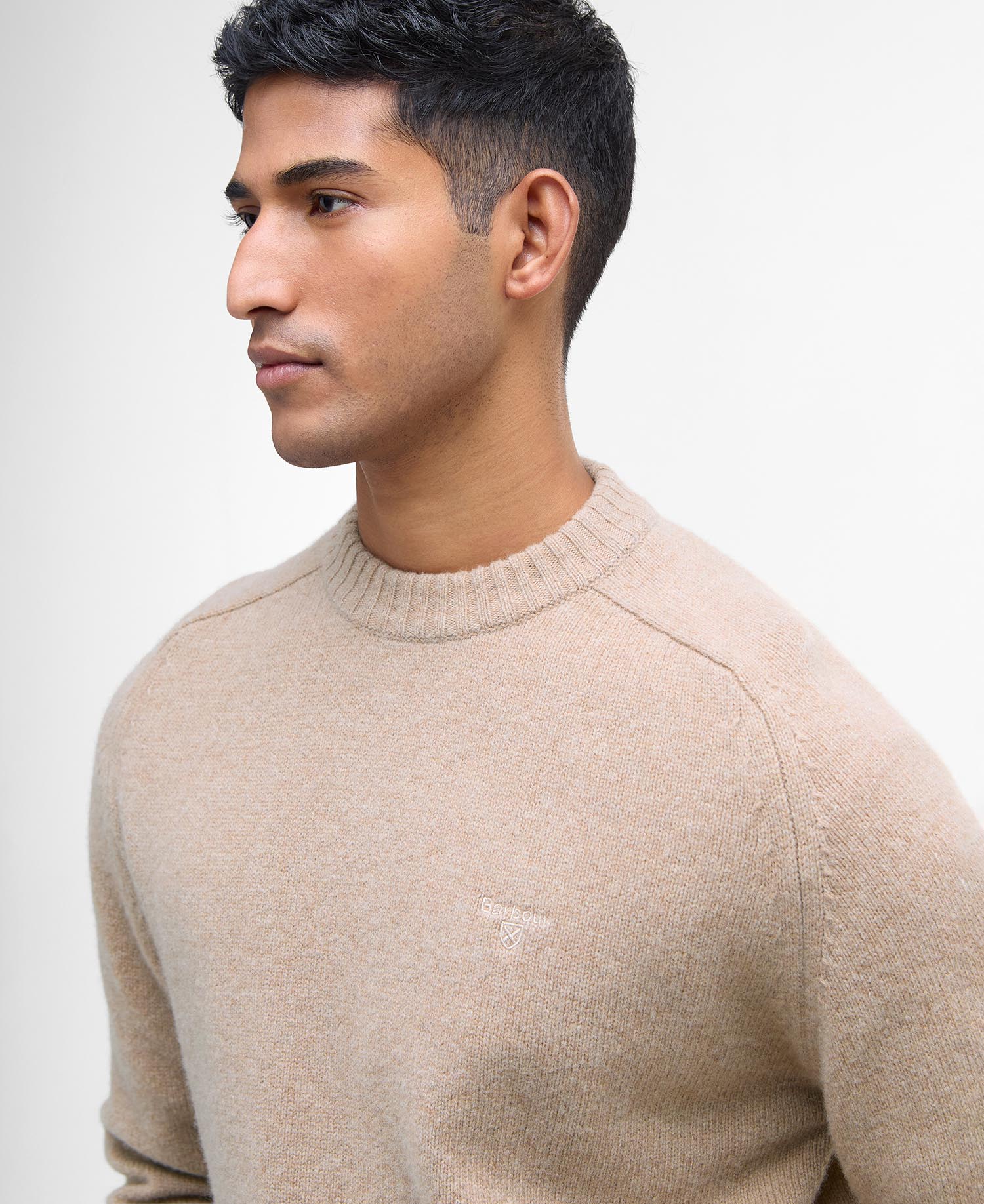 Barbour Grangetown Crew Neck Sweater ST17  Washed Stone