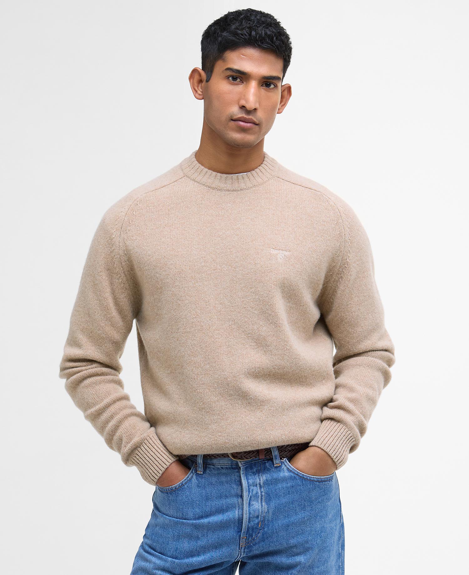 Barbour Grangetown Crew Neck Sweater ST17  Washed Stone