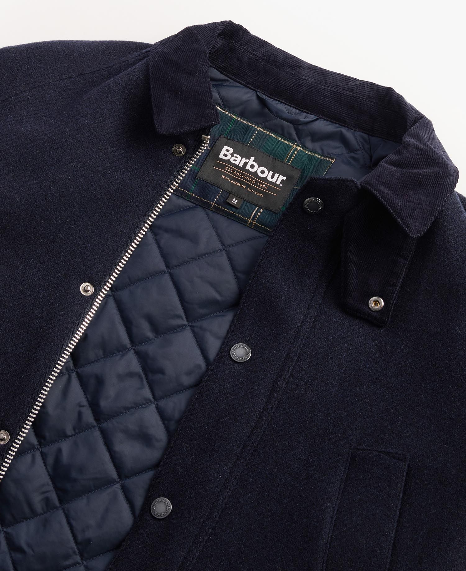 Barbour International Bedale Wool Jacket NY73  Navy/Greenloch