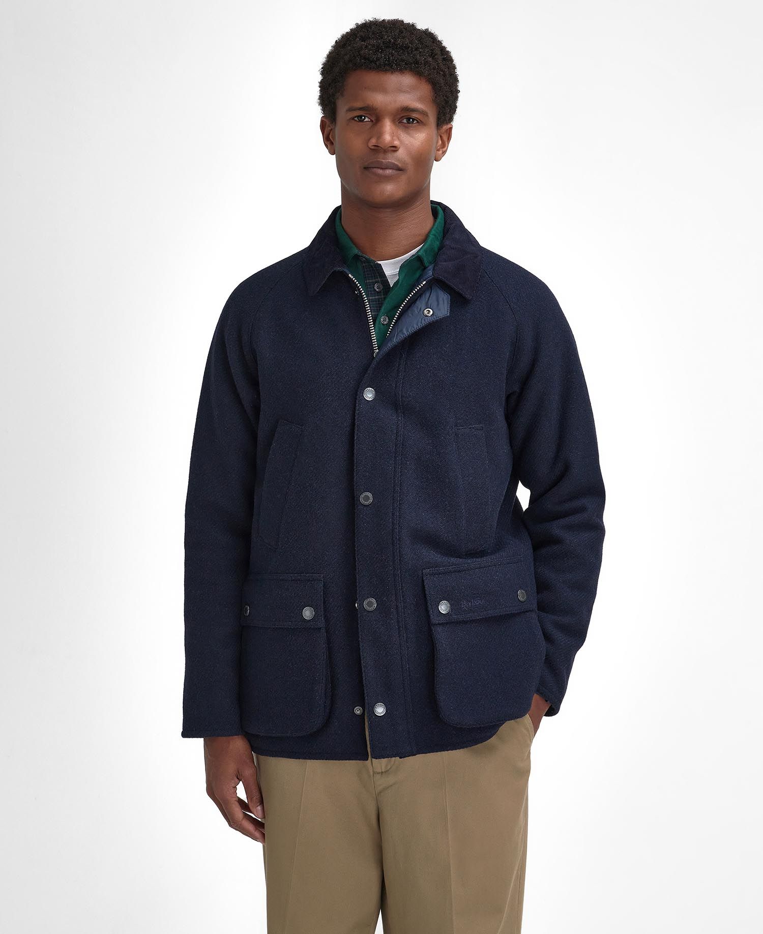 Barbour International Bedale Wool Jacket NY73  Navy/Greenloch