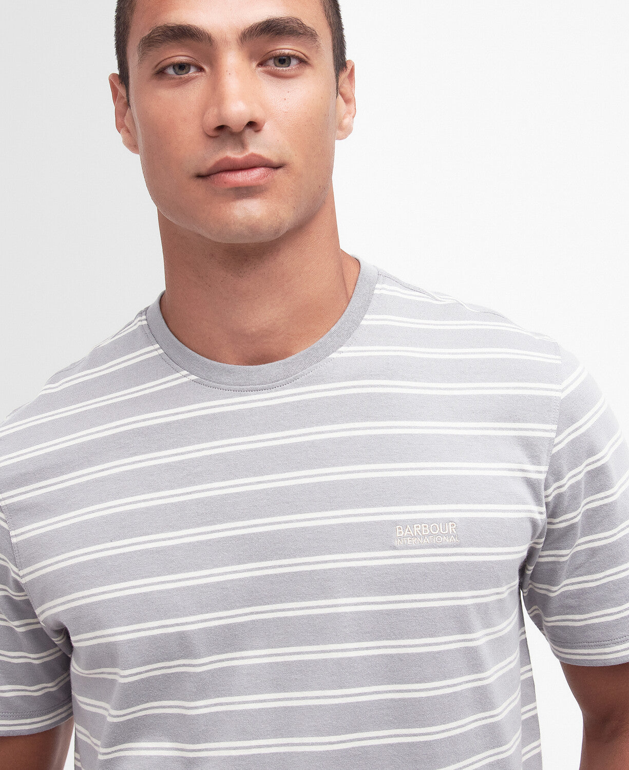 Barbour International Bernie Stripe T-Shirt GY12 Grey