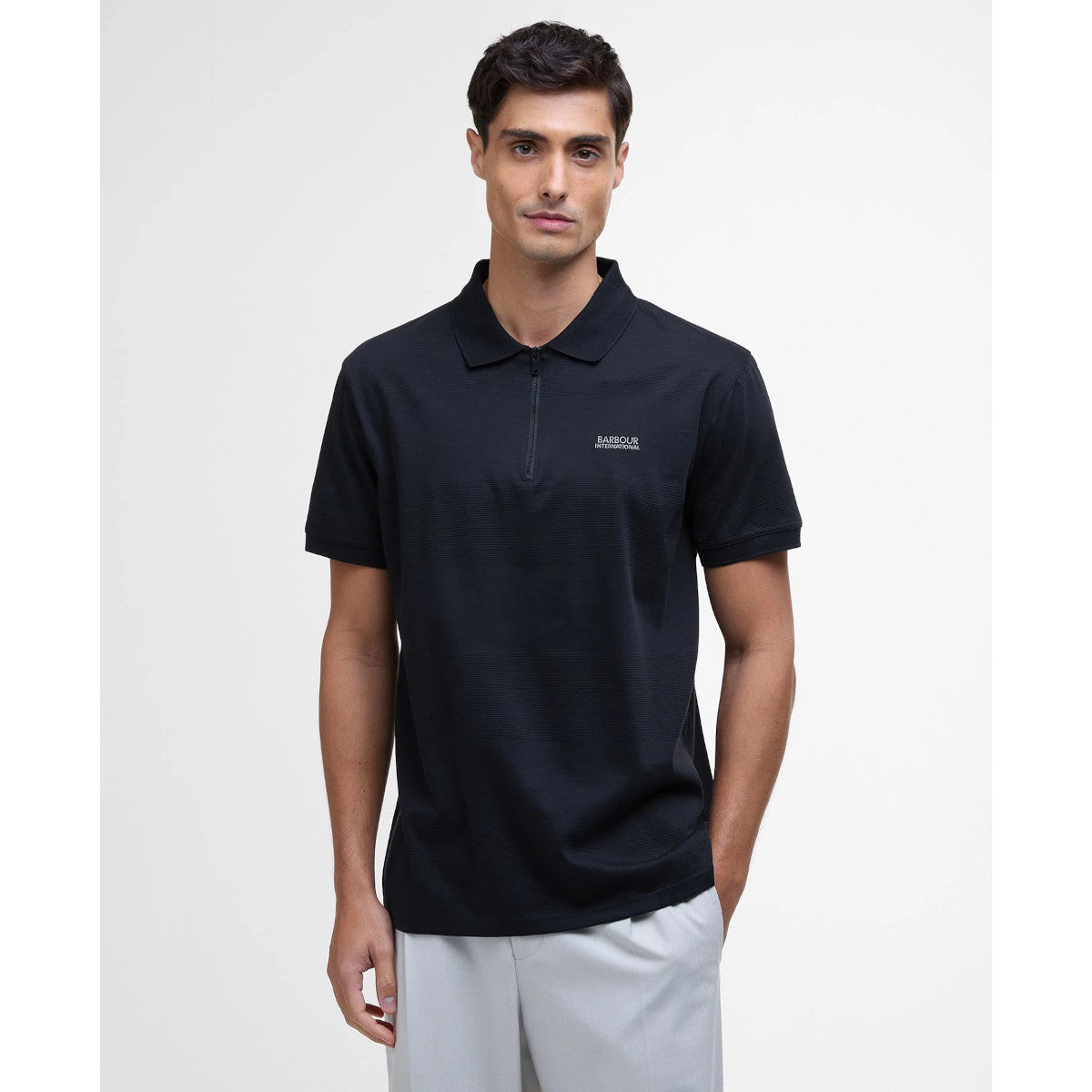 Barbour International Chapter Jacquard Polo BK11 Black