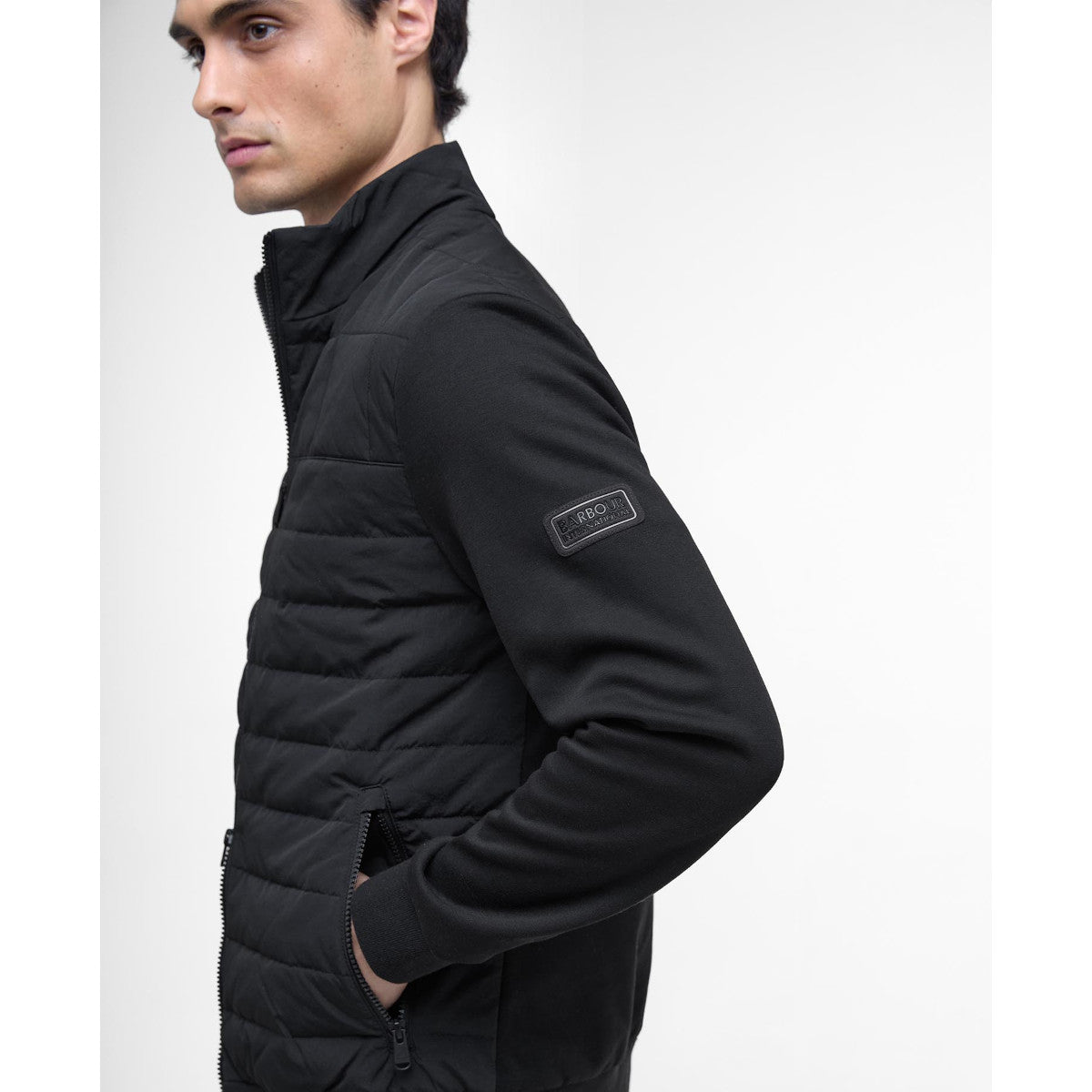 Barbour International Collins Quilted Sweater BK11 Black