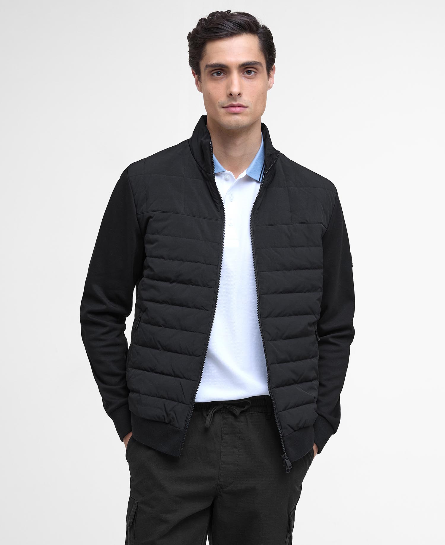 Barbour International Collins Quilted Sweater BK11 Black