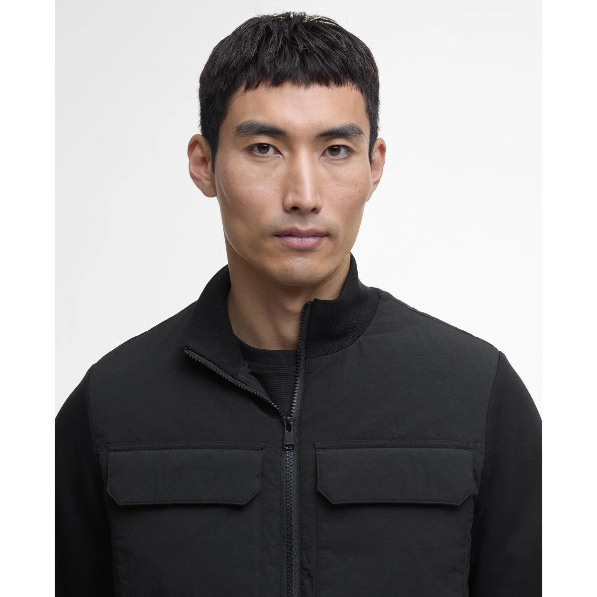 Barbour International Ethan Funnel Neck Quilted Sweat BK11 Black