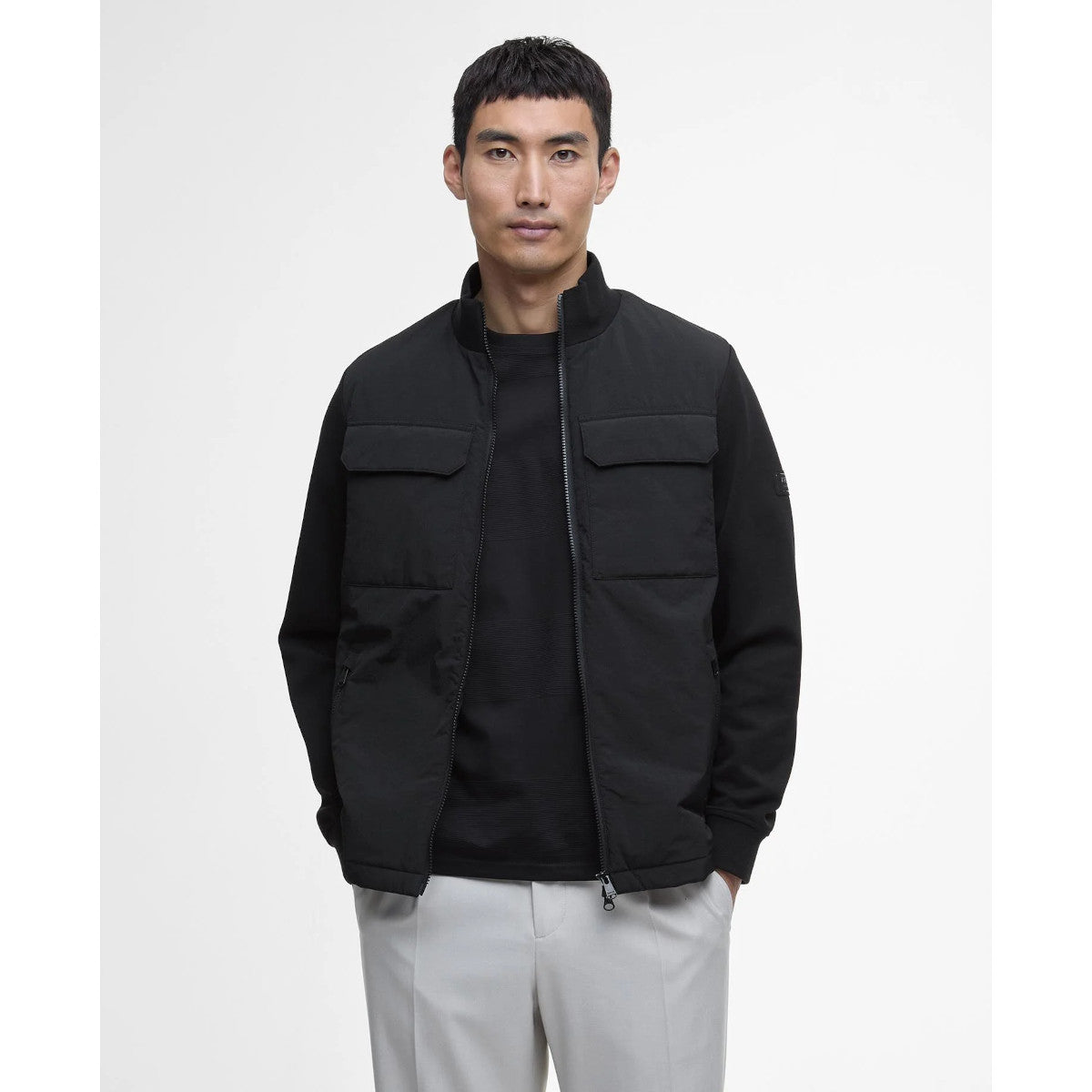 Barbour International Ethan Funnel Neck Quilted Sweat BK11 Black