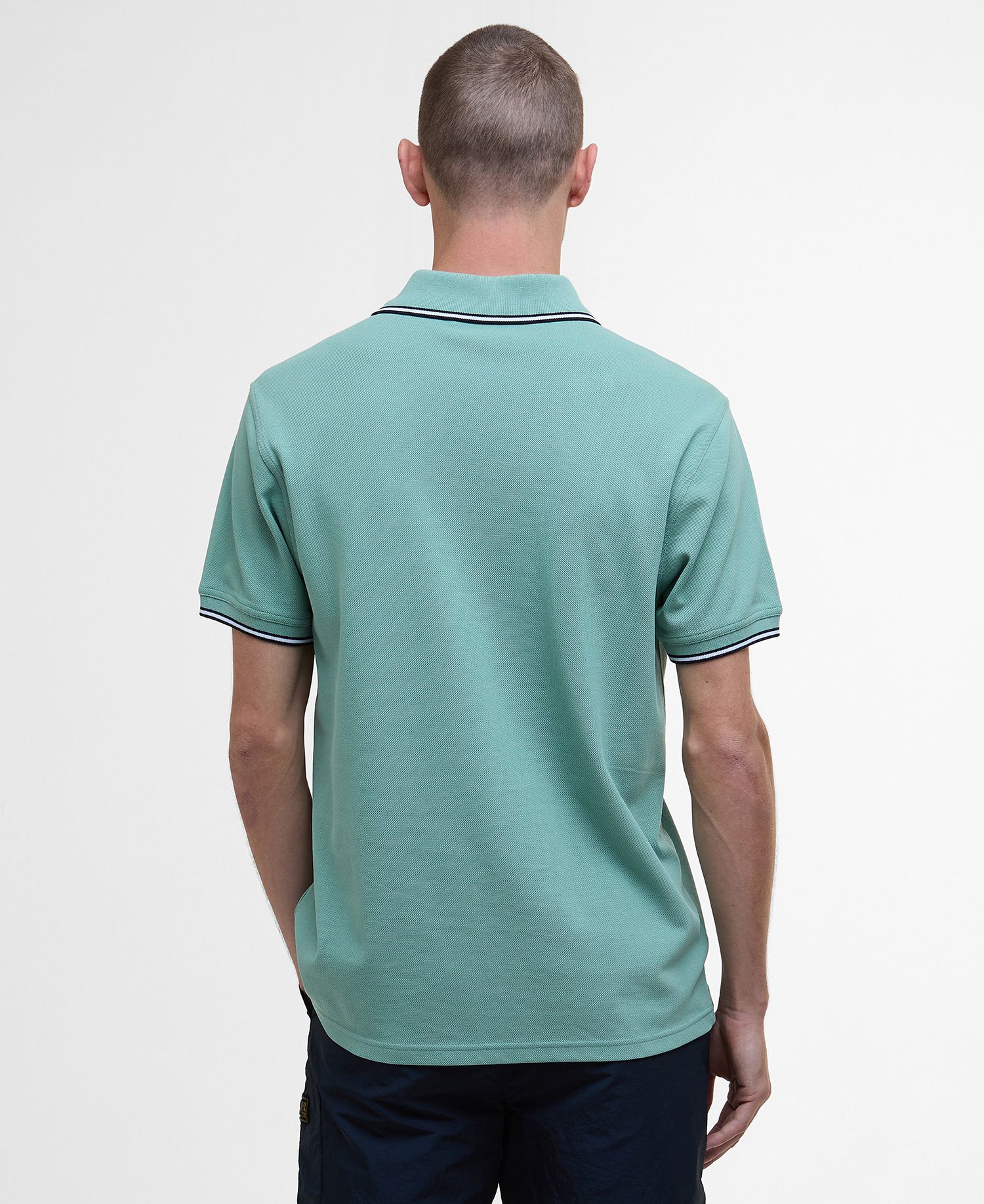 Barbour International Evan Tipped Polo Shirt GN11  Granite Green