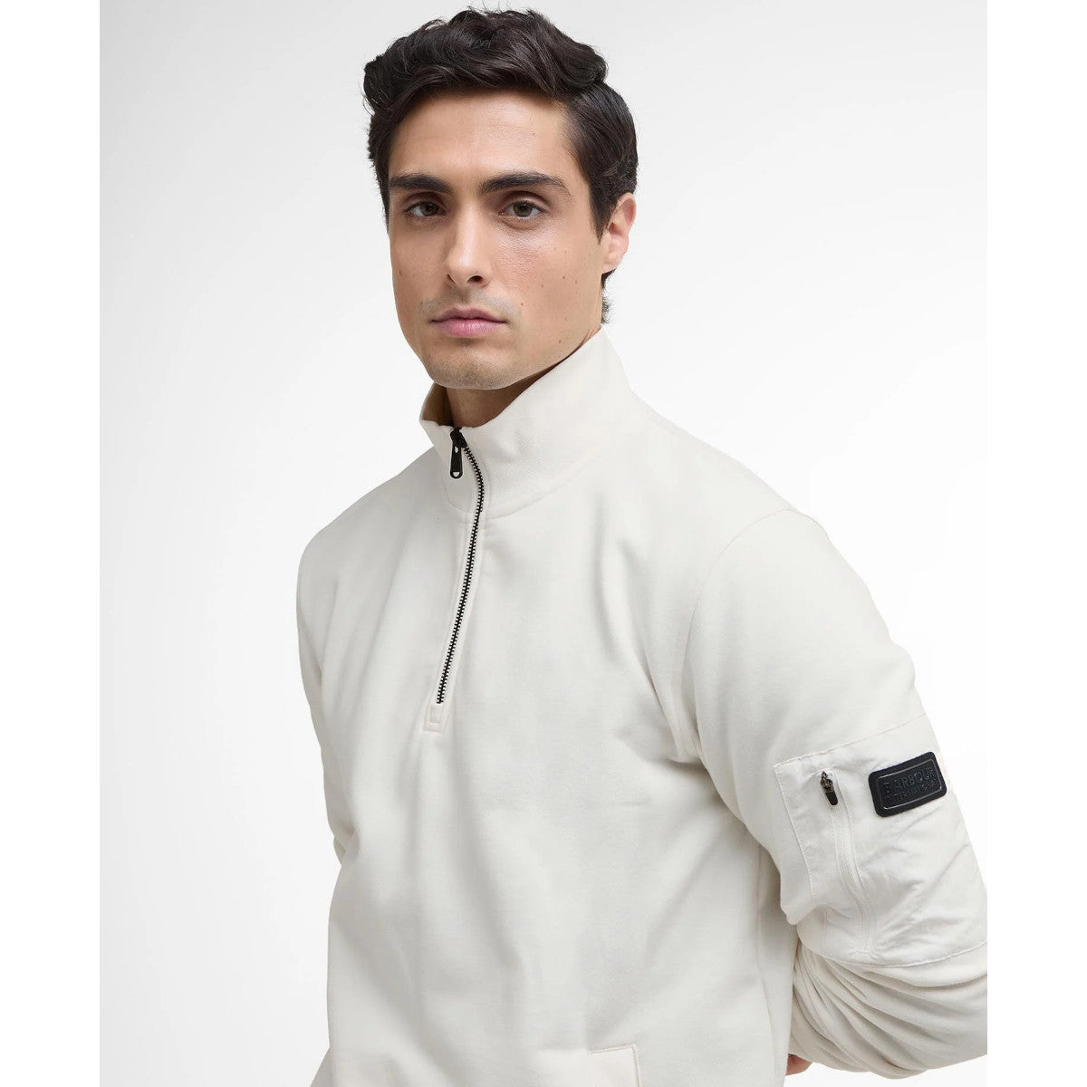 Barbour International Ewan Funnel Neck Sweatshirt WH32  Whisper White