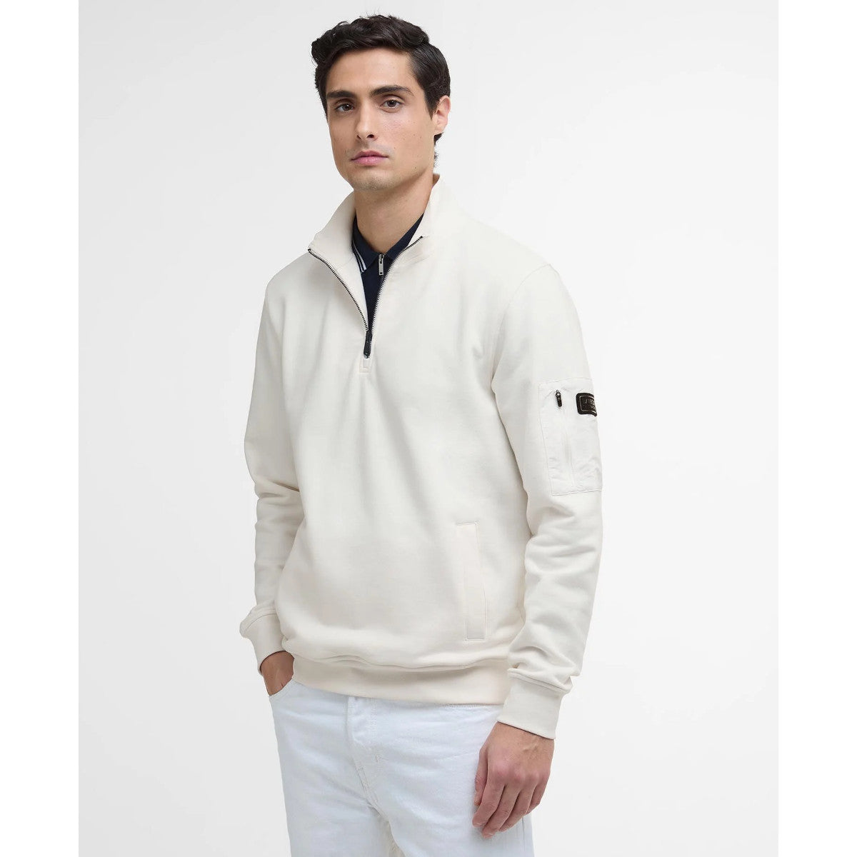 Barbour International Ewan Funnel Neck Sweatshirt WH32  Whisper White