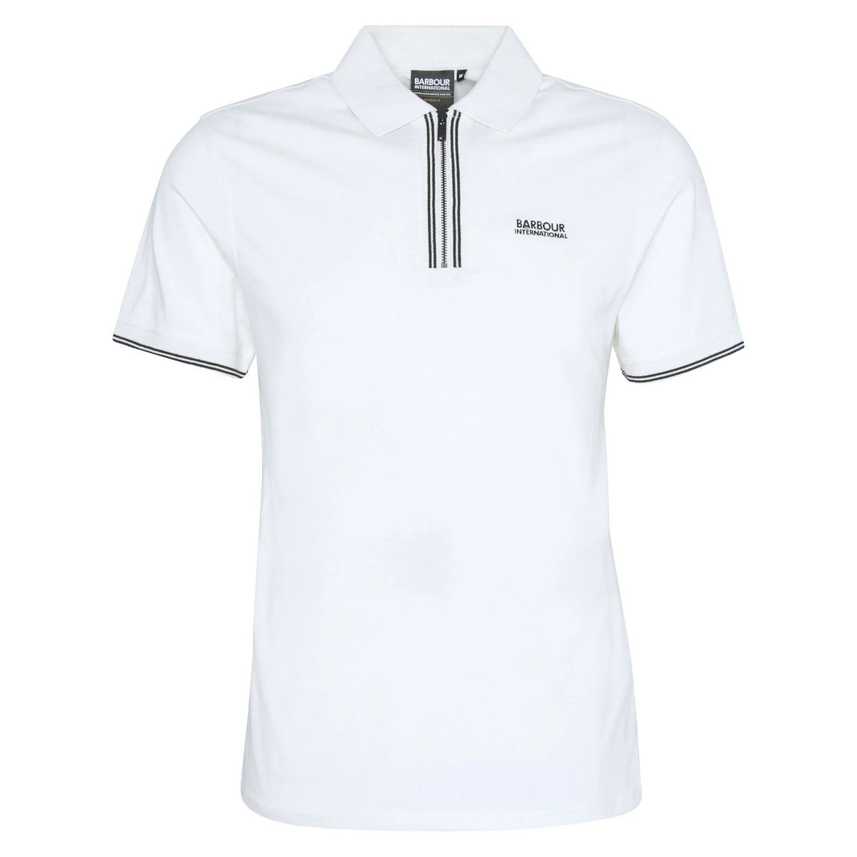 Barbour International Ollie Twin Tipped Placket Polo WH32  Whisper White