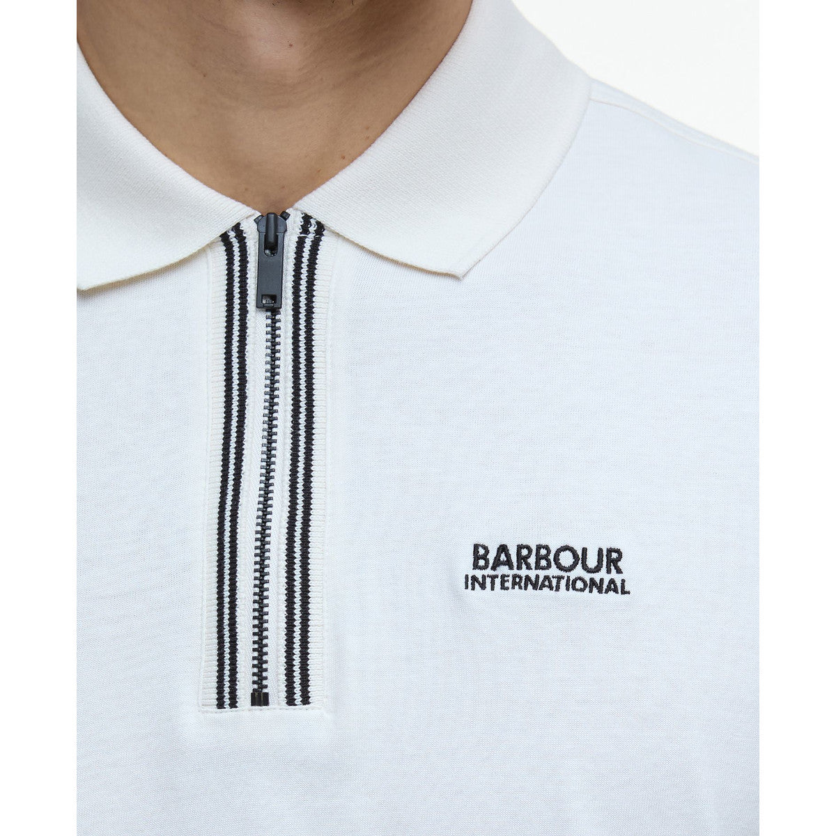 Barbour International Ollie Twin Tipped Placket Polo WH32  Whisper White