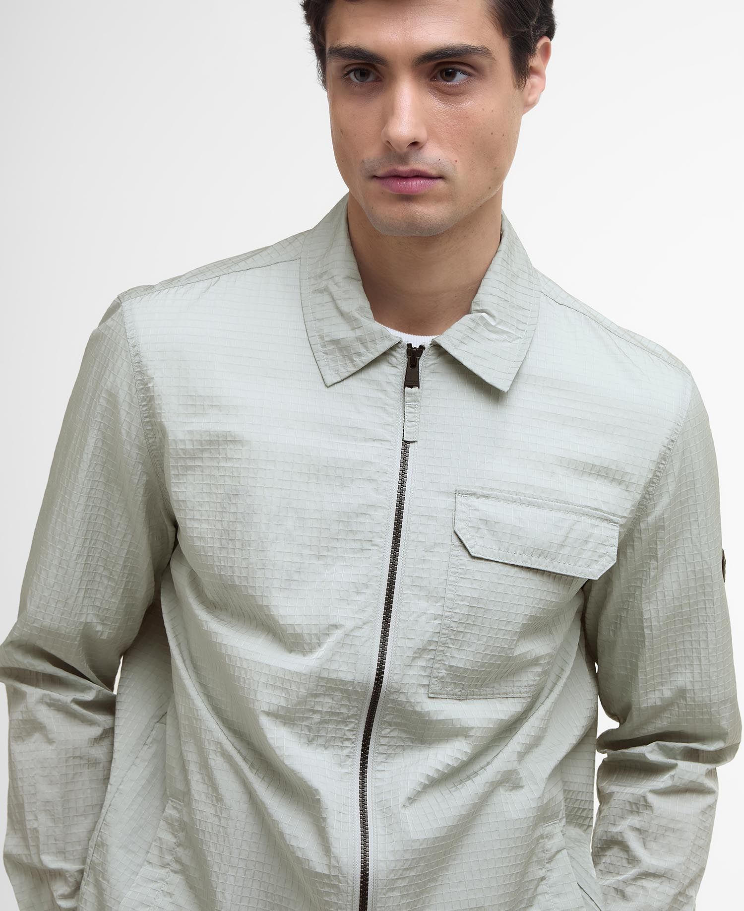 Barbour International Rosso Ripstop Overshirt GY33 Mineral Grey