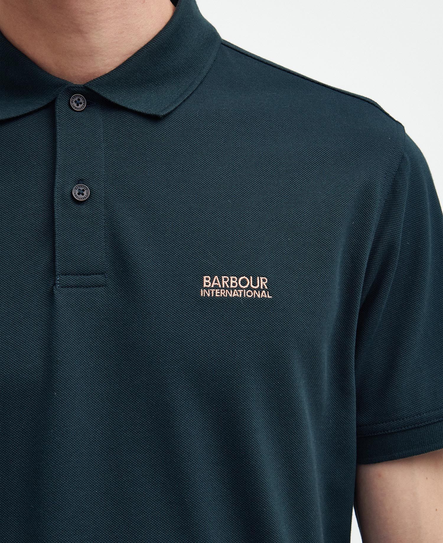 Barbour International Tourer Pique Polo Shirt GN83 Forest River
