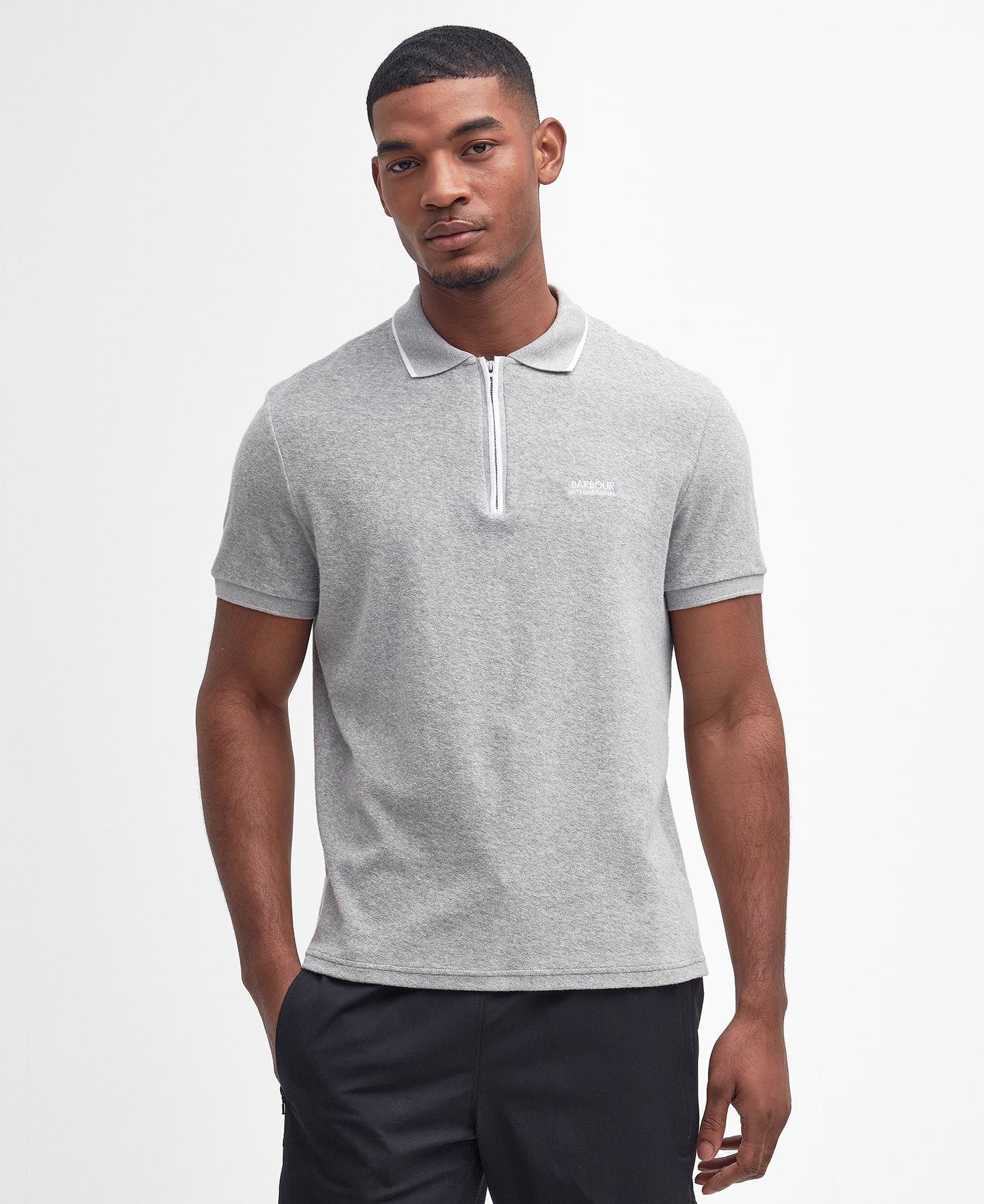 Barbour International Wilton Polo Shirt GY52 Grey