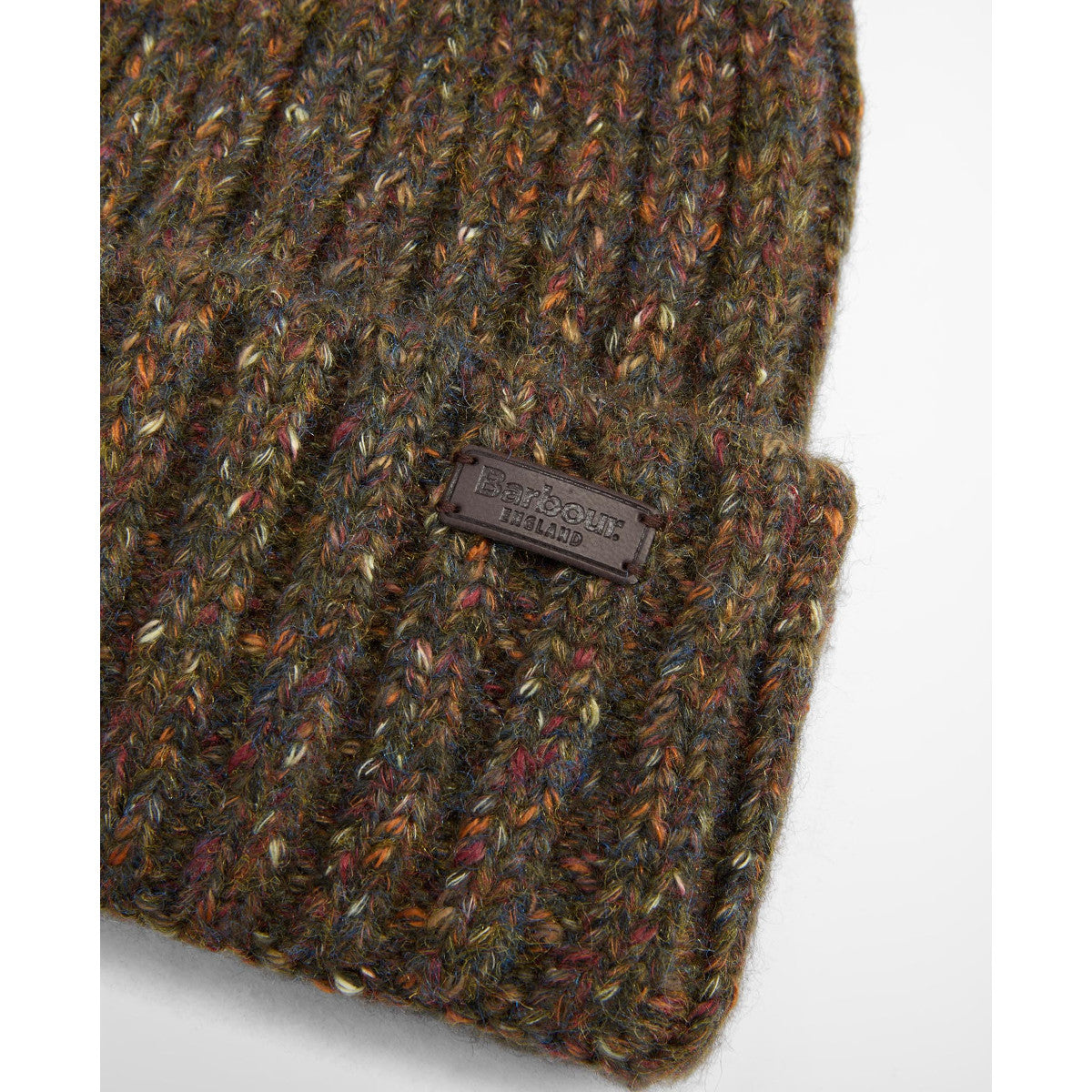 Barbour Kelson Fleck Pom Beanie Hat OL71 Olive