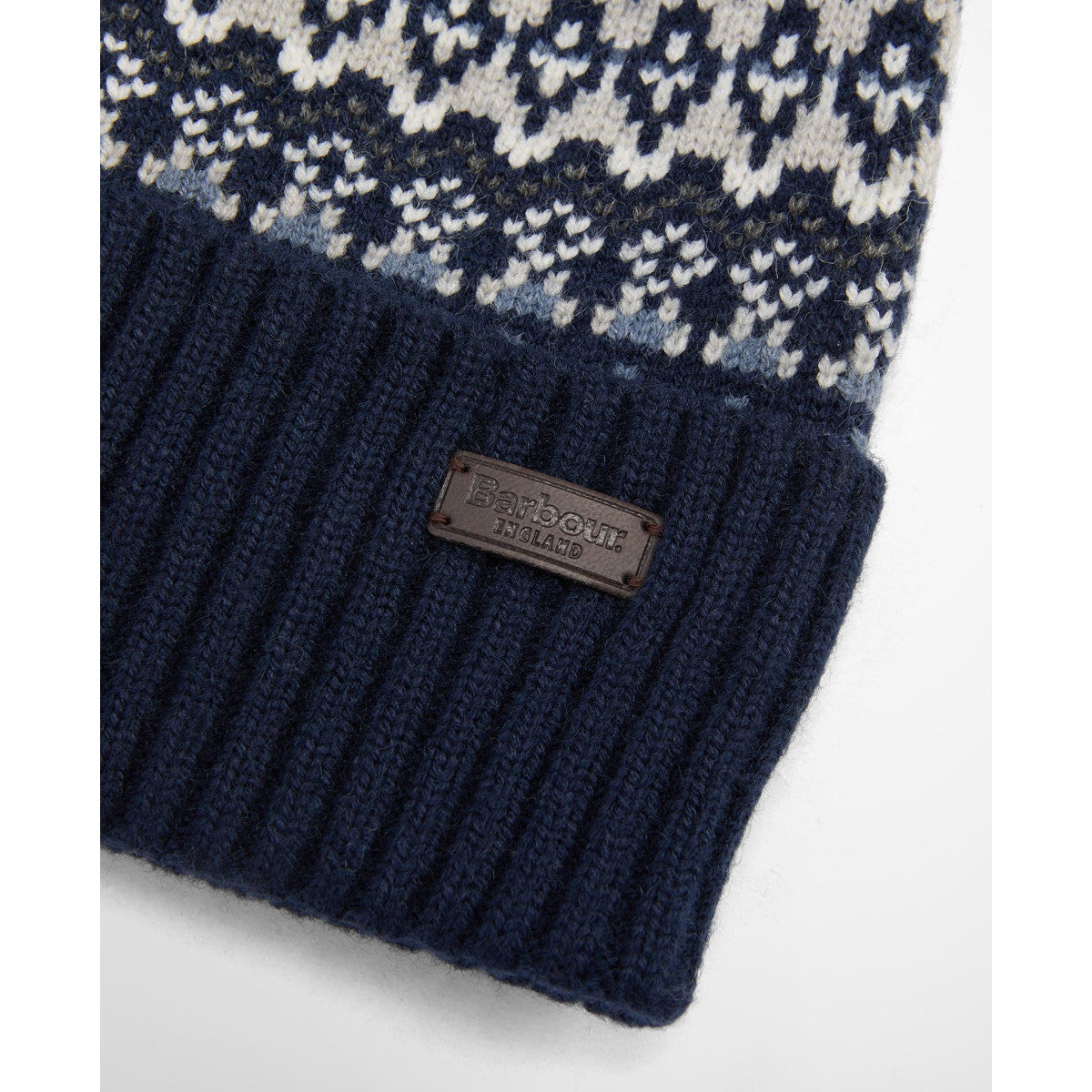 Barbour Marlow Fair Isle Pom Beanie Hat NY71 Navy