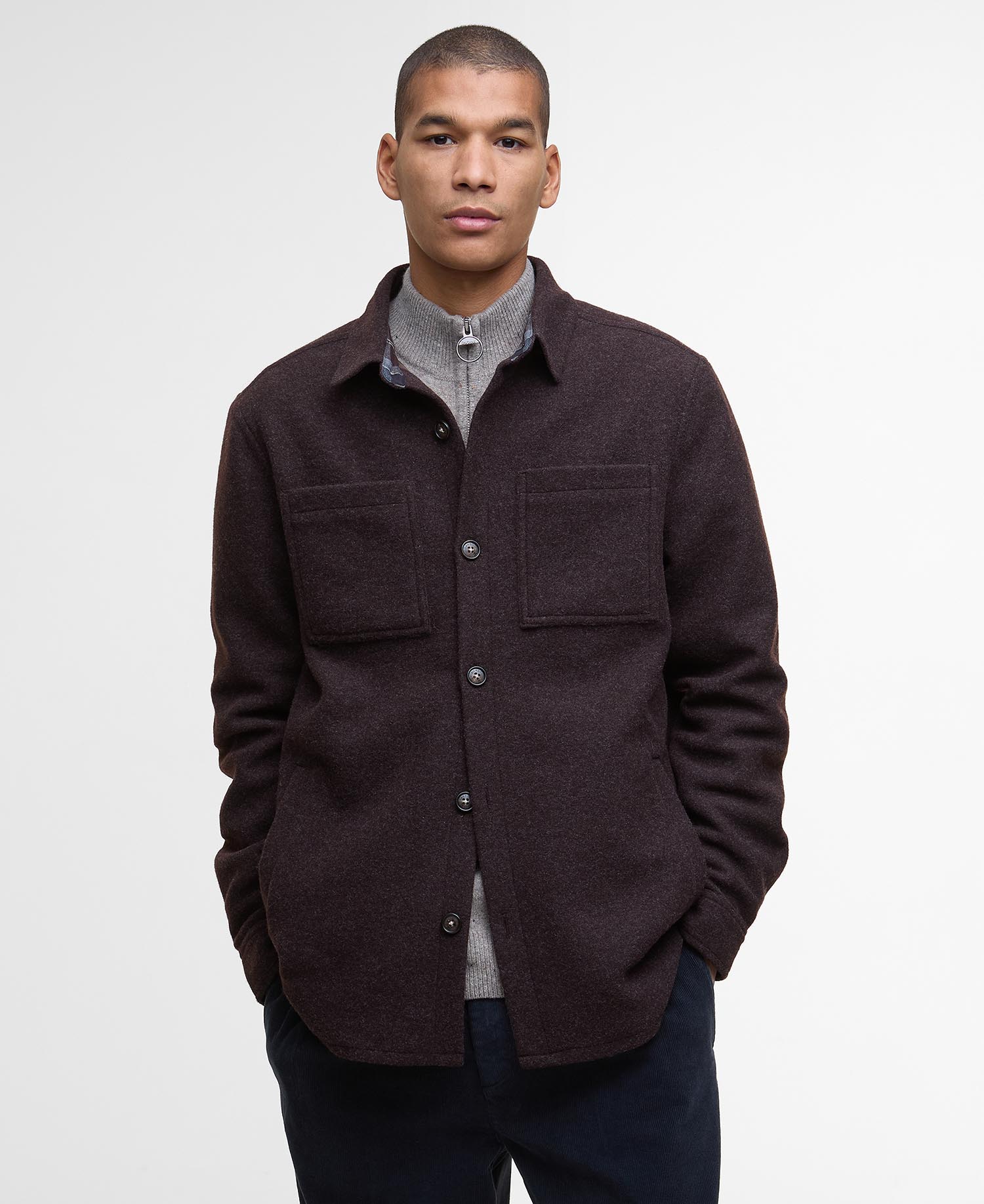 Barbour Marlow Wool Overshirt BR17  Brown