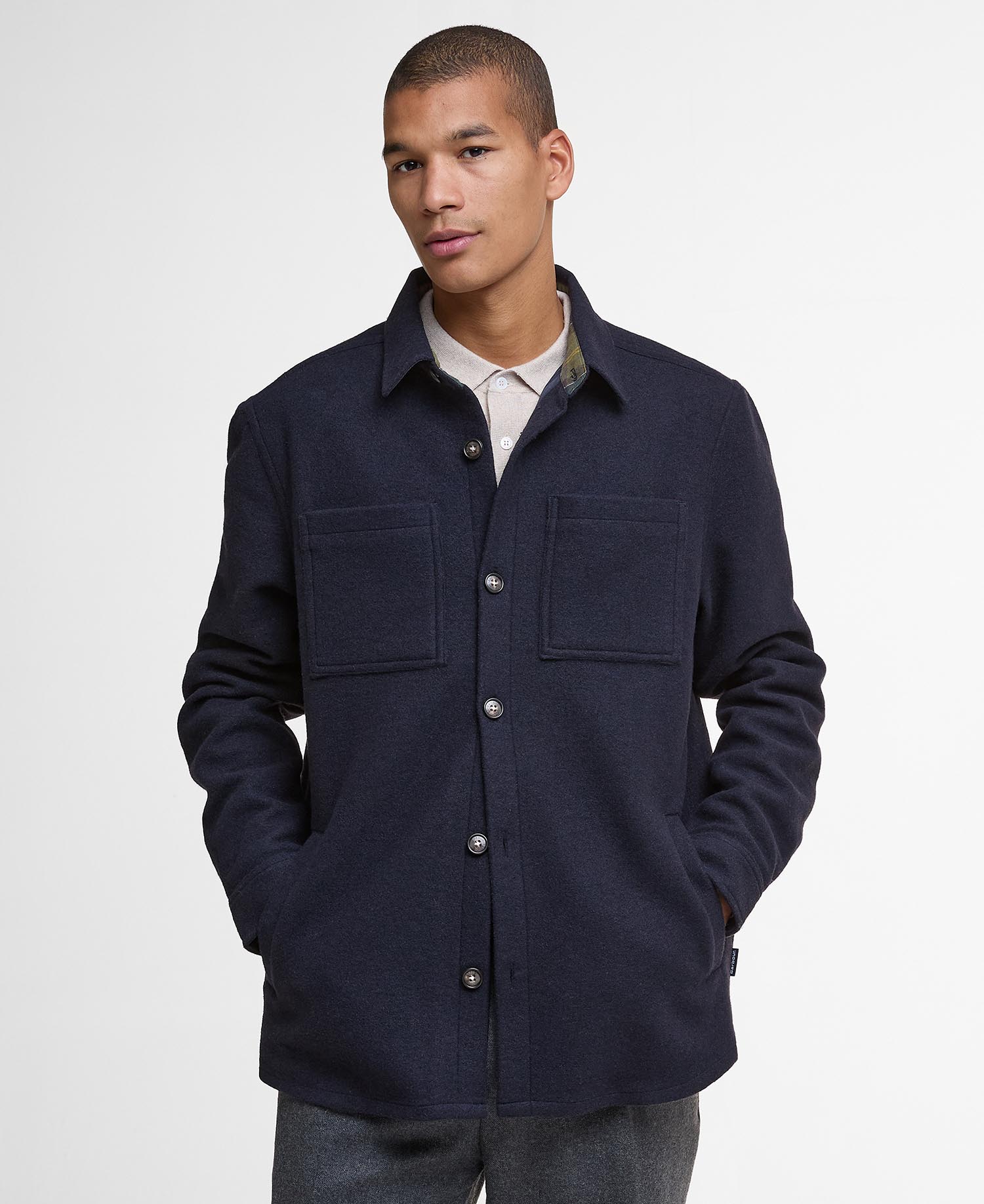 Barbour Marlow Wool Overshirt NY72 Navy