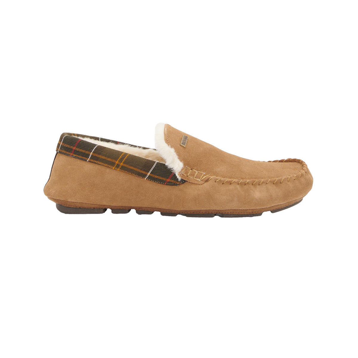 Barbour Monty Moccasin Slippers BE51  Camel Suede