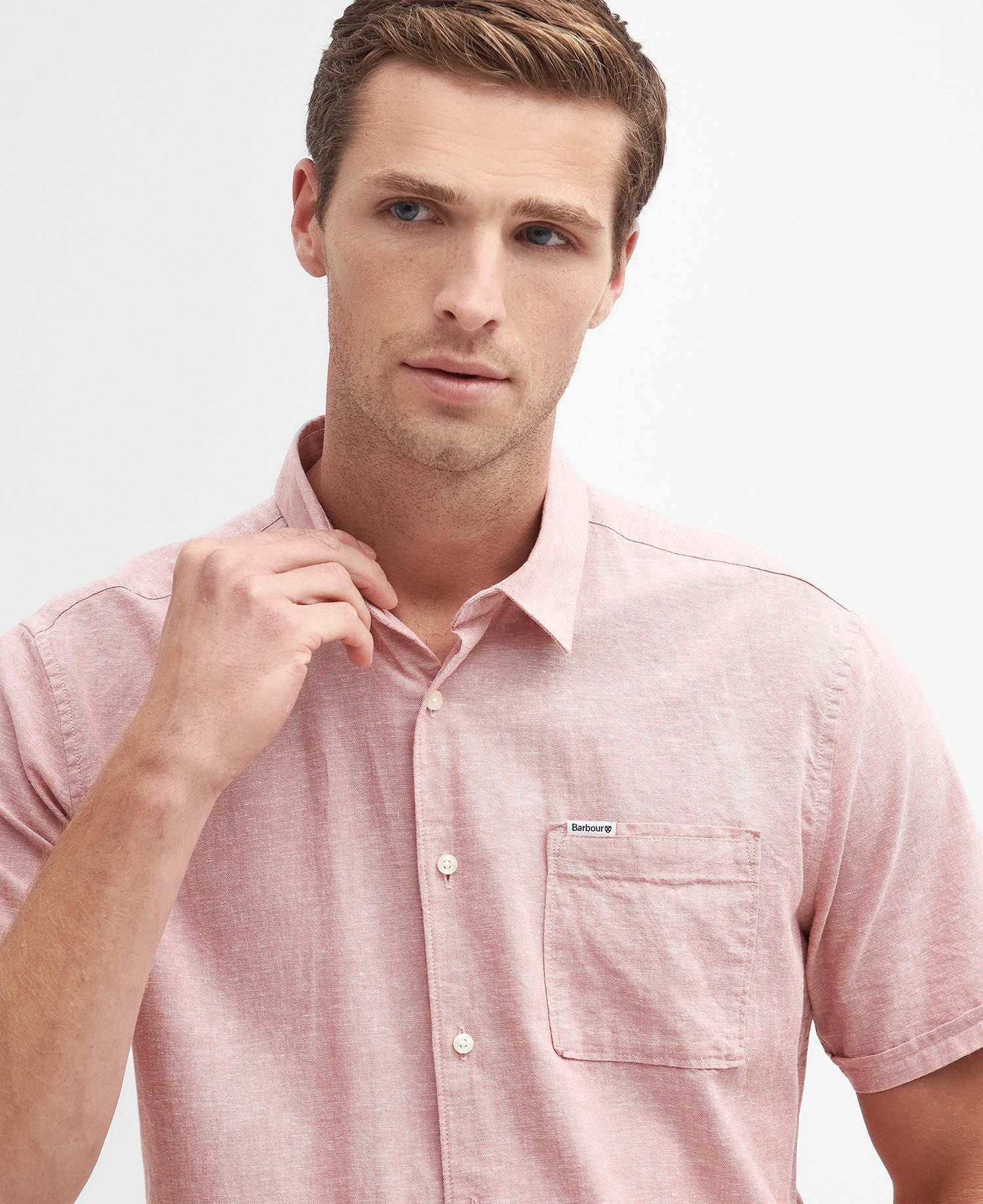 Barbour Nelson SS Summer Shirt PI55 Pink Clay