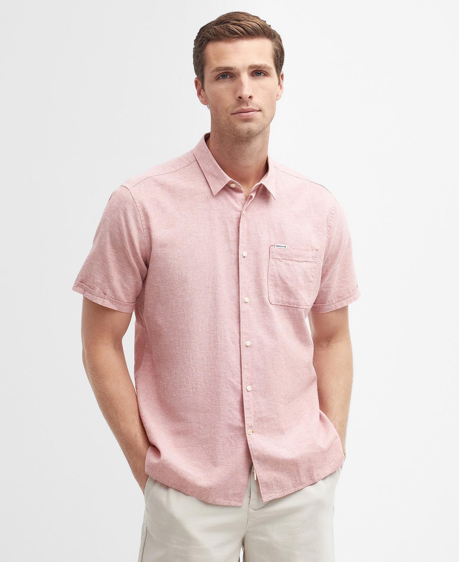 Barbour Nelson SS Summer Shirt PI55 Pink Clay
