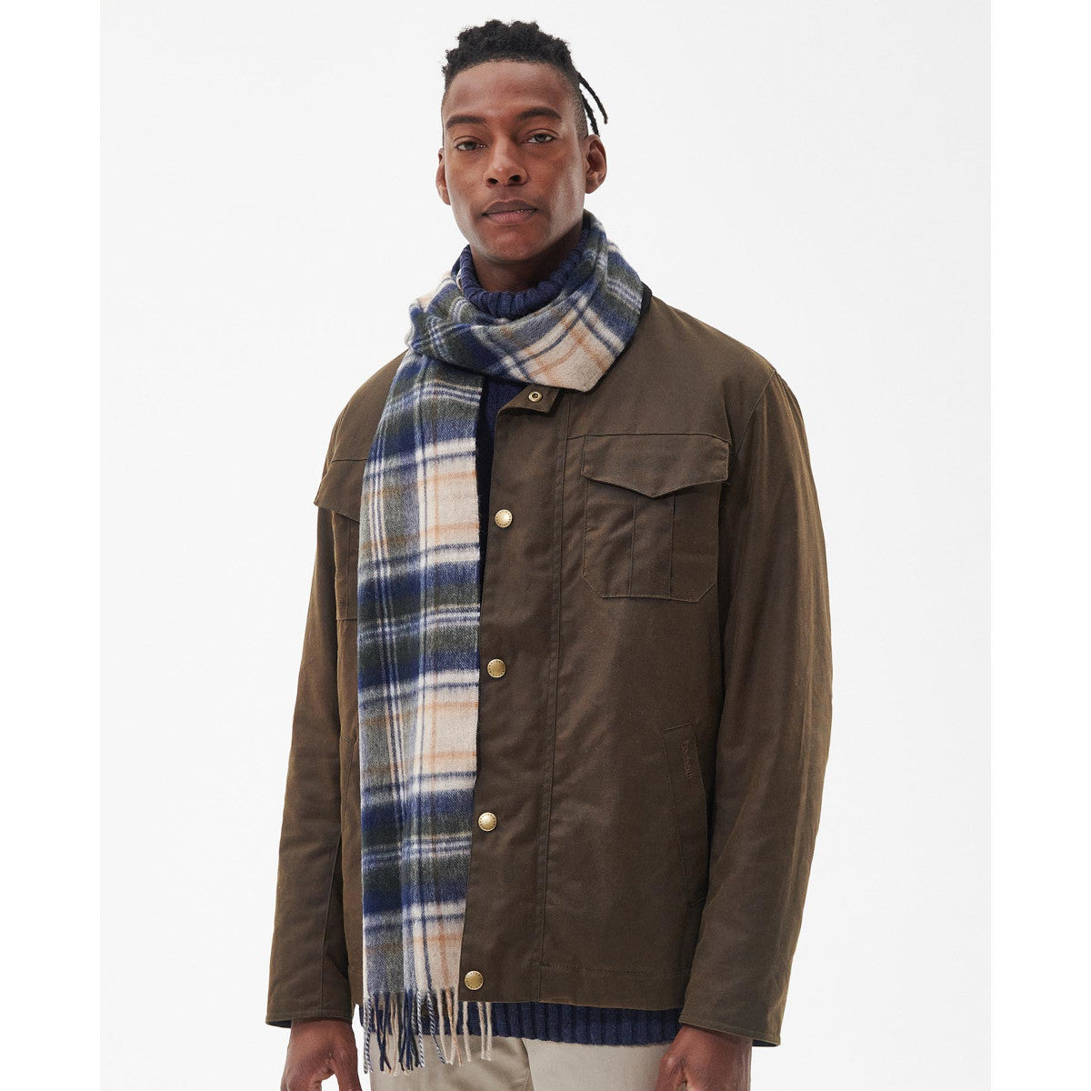 Barbour New Check Scarf BE51 Beige