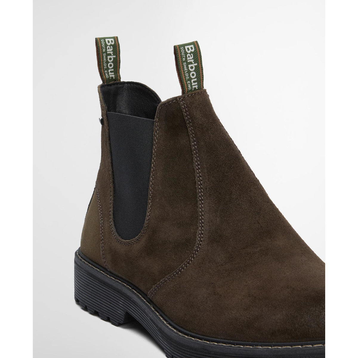 Barbour Patton Chelsea Boots BR98 Oiled Brown Suede