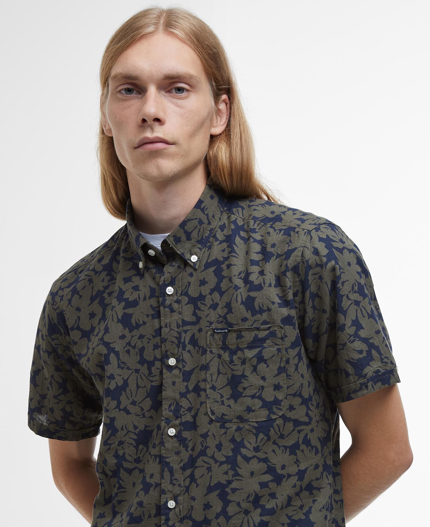 Barbour Sidmouth Printed SS Shirt NY91 Navy