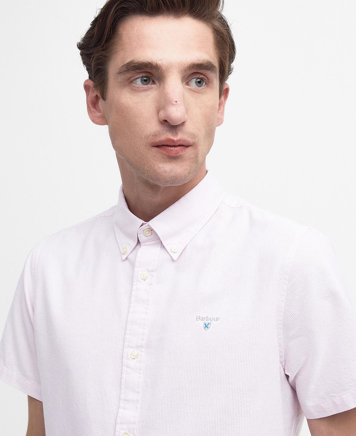 Barbour Striped Oxford SS TF Shirt PI51 Pink
