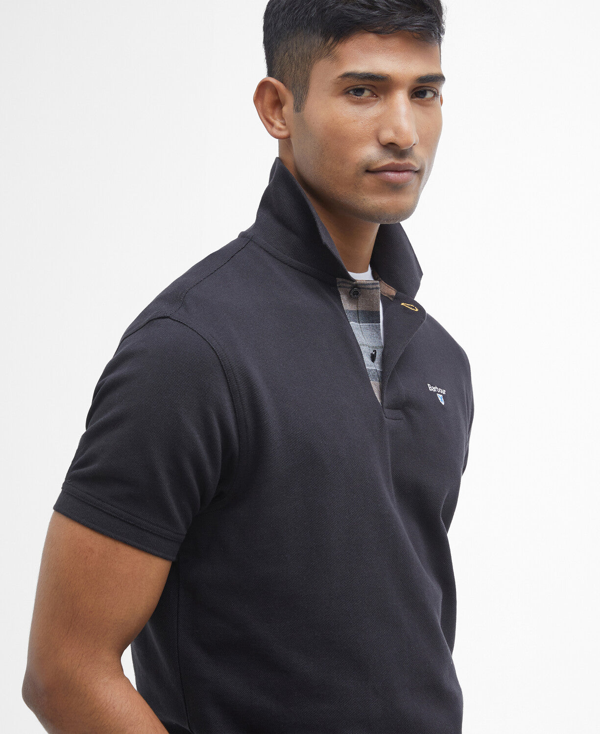 Barbour Tartan Polo Shirt A2-24 BK92  Black