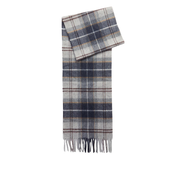 Barbour Wool Cashmere Scarf A1-25 TN38 Grey Midnight Tartan