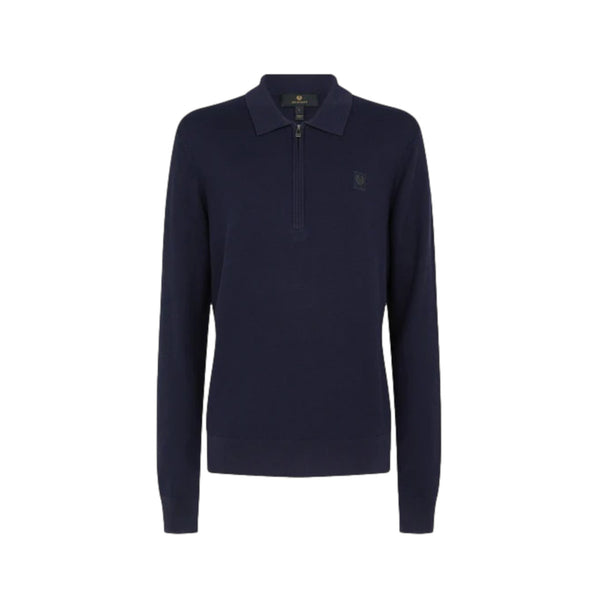 Belstaff Drift Knitted Polo Dark Ink