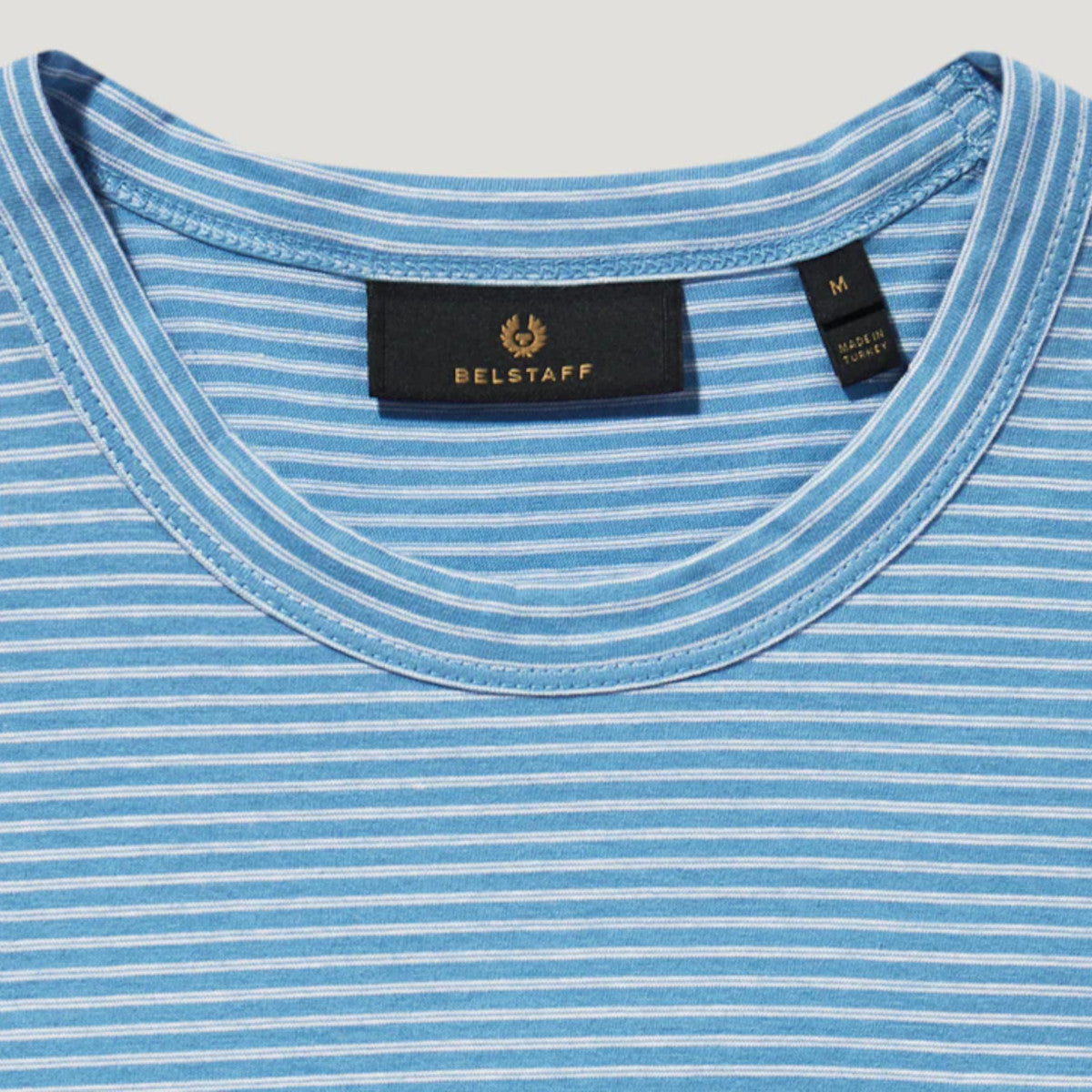 Belstaff Micro Striped T-Shirt Hydra Blue/Natural