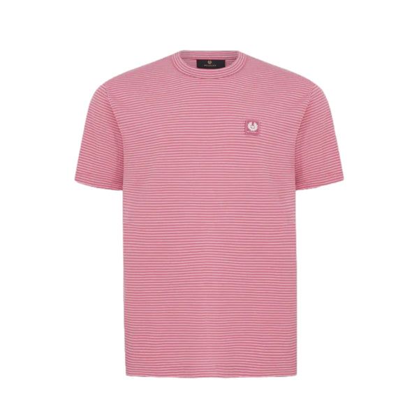 Belstaff Micro Striped T-Shirt Magenta/Natural