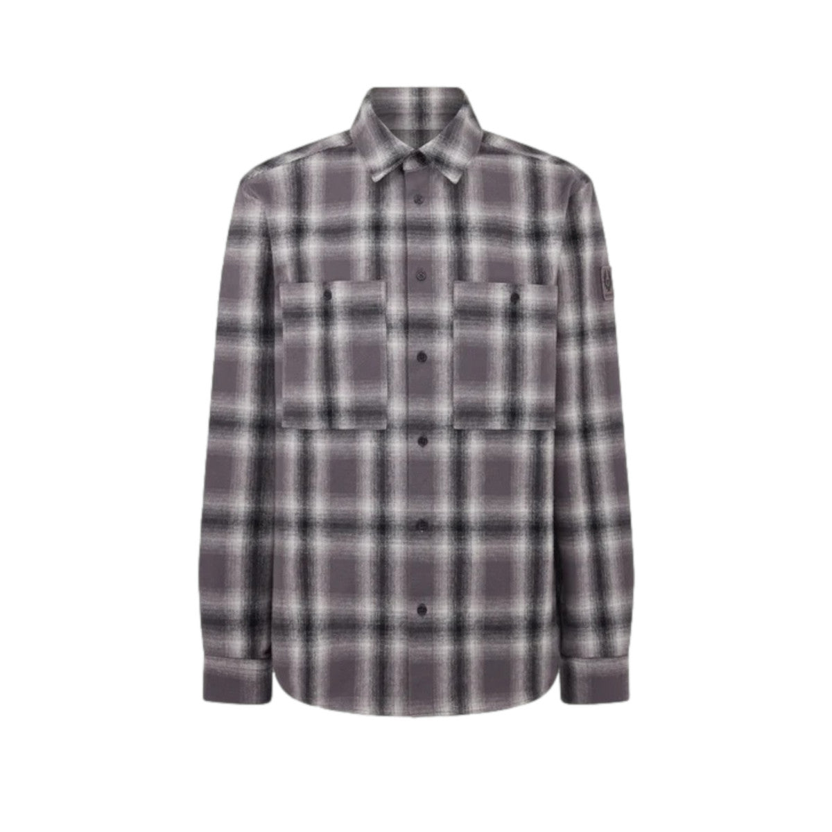 Belstaff Outpost Flannel Shirt Black/Tornado Grey/Cement Grey