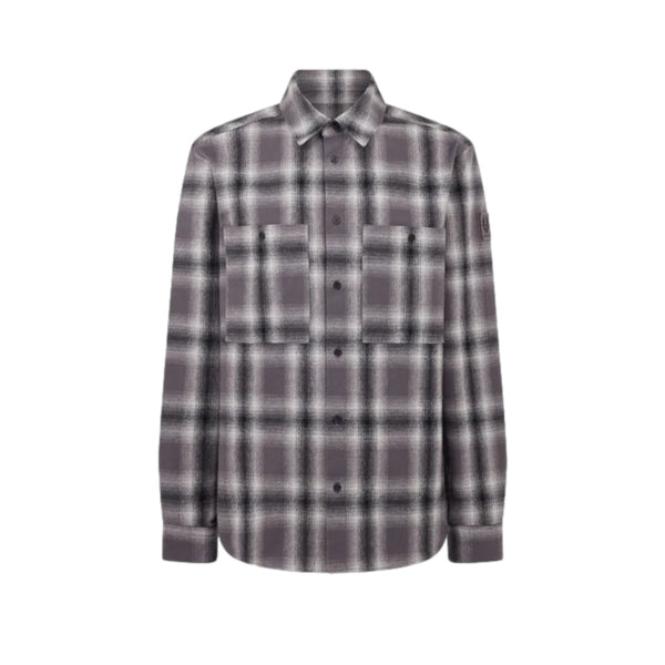 Belstaff Outpost Flannel Shirt Black/Tornado Grey/Cement Grey
