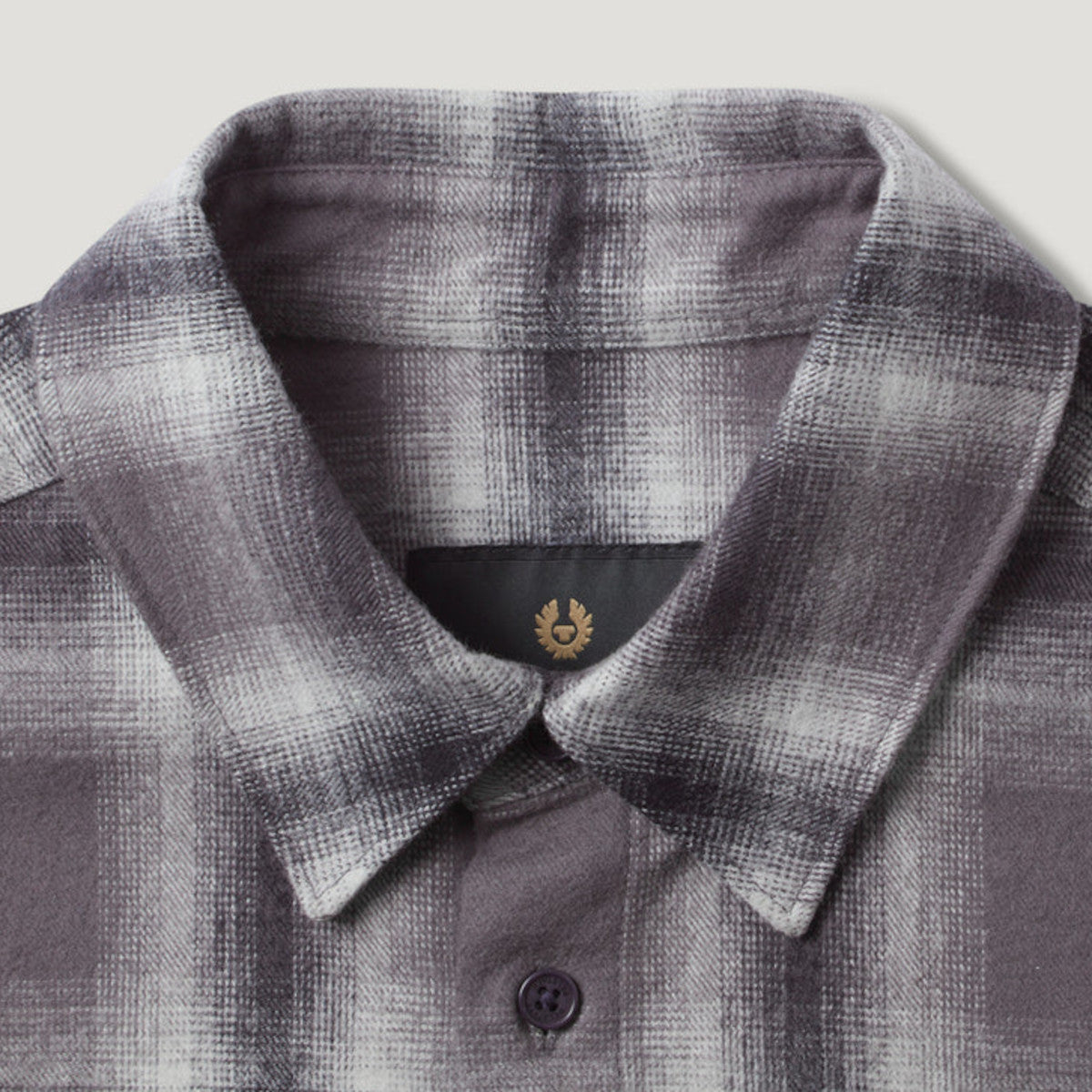 Belstaff Outpost Flannel Shirt Black/Tornado Grey/Cement Grey