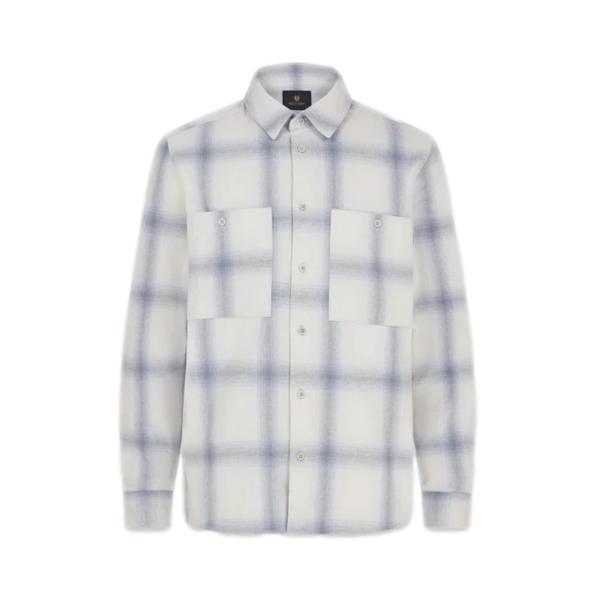 Belstaff Outpost Flannel Shirt Silver Birch/Quarry Blue/Line Blue