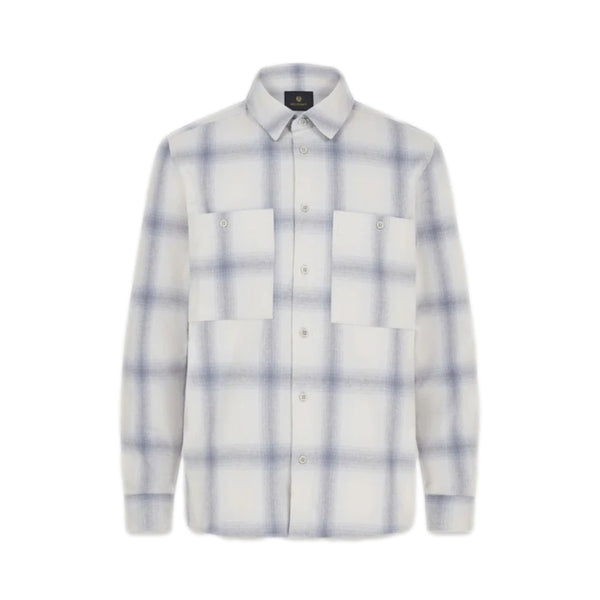 Belstaff Outpost Flannel Shirt Silver Birch/Quarry Blue/Line Blue