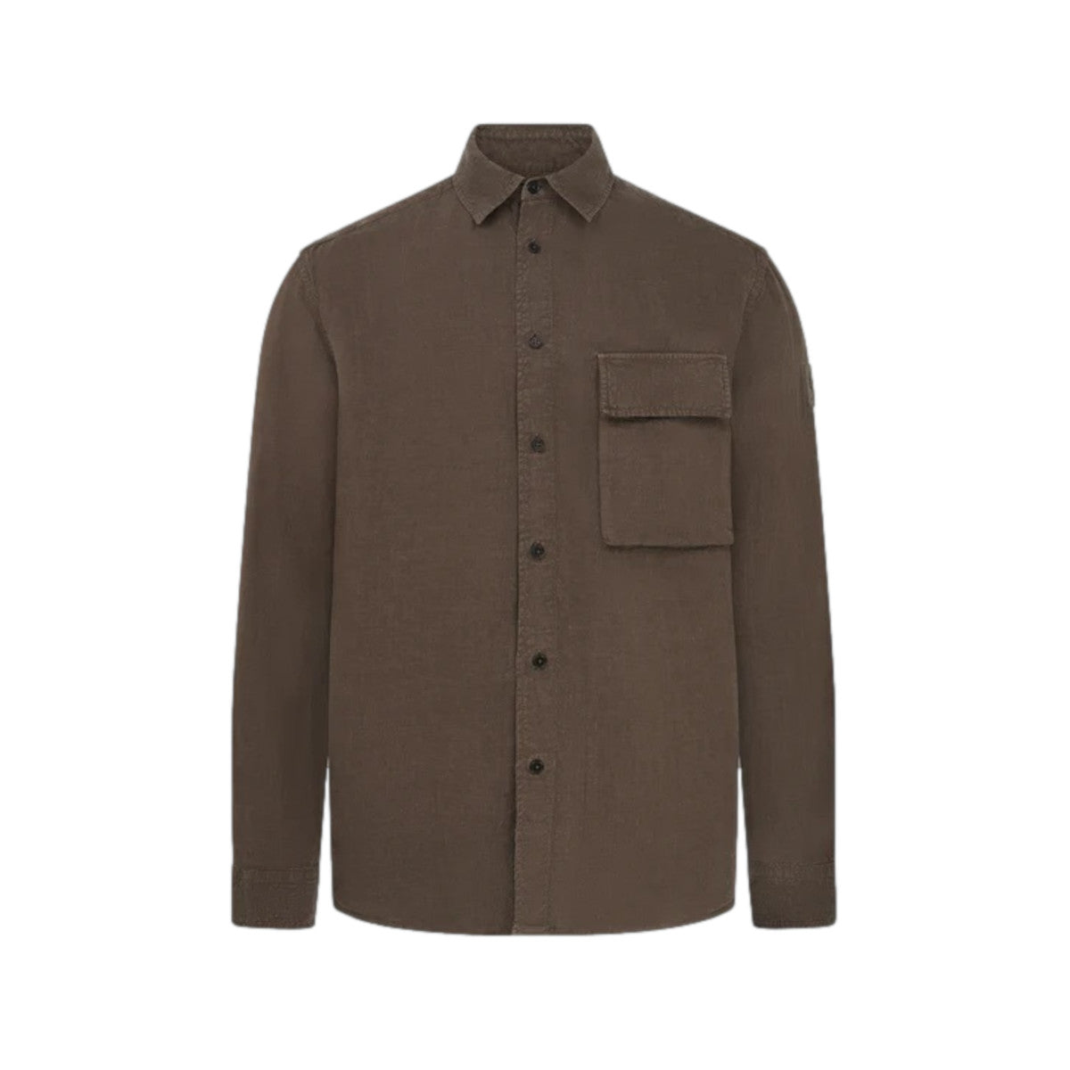 Belstaff Scale LS Linen Shirt Army Olive