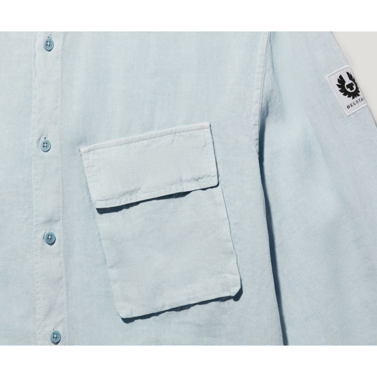 Belstaff Scale LS Linen Shirt Sky Blue