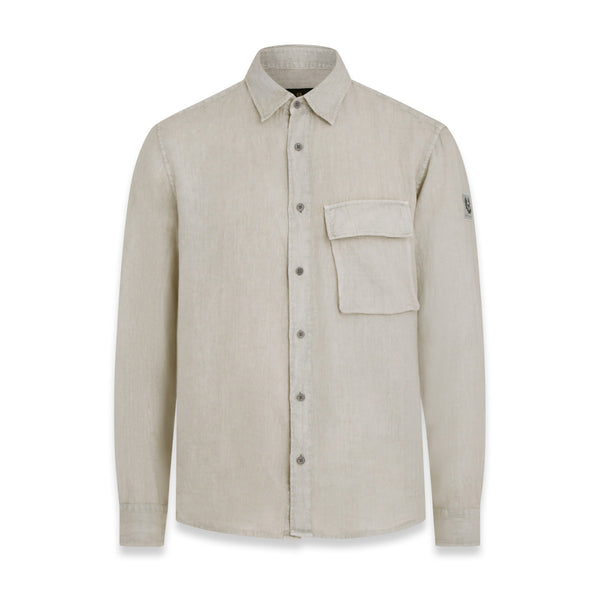 Belstaff Scale Linen Shirt Cloudy Grey