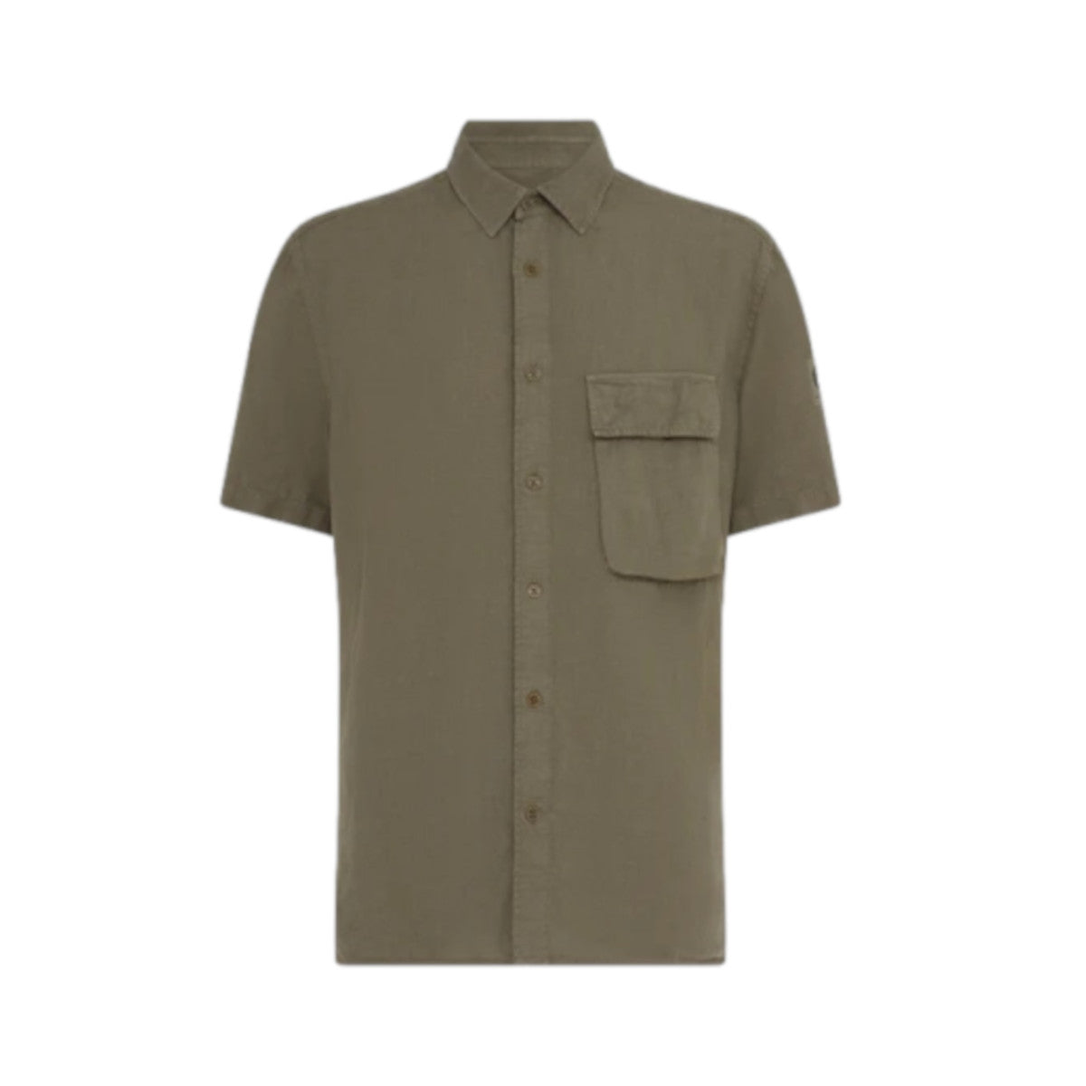 Belstaff Scale SS Linen Shirt Surplus Green