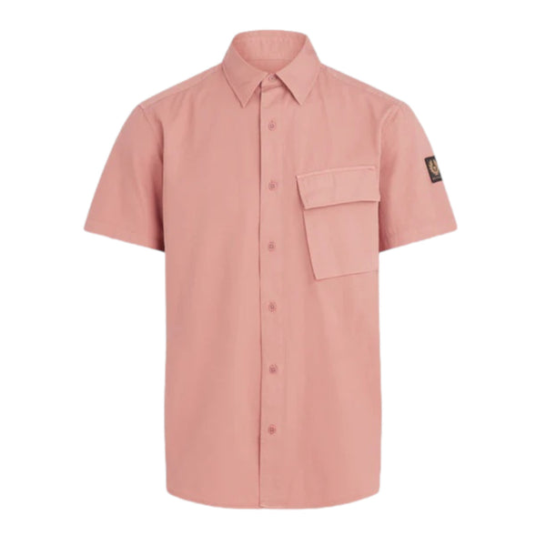 Belstaff Scale Short Sleeve Shirt Rust Pink
