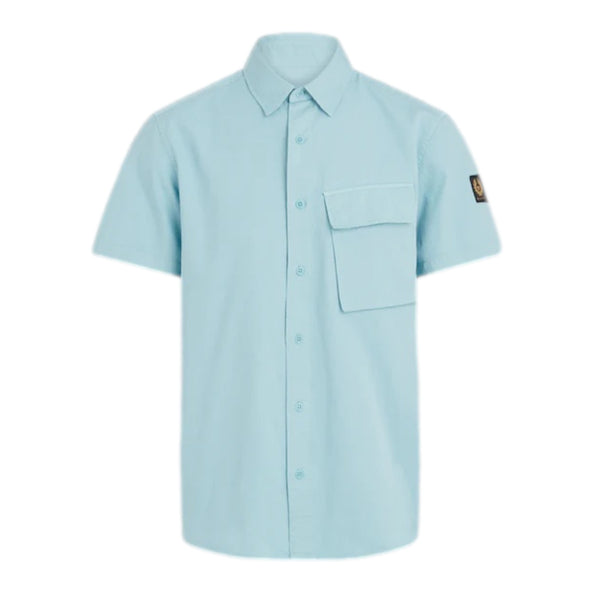 Belstaff Scale Short Sleeve Shirt Skyline Blue