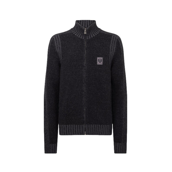 Belstaff Seasonal Watch Full Zip Jumper Black/Tornado Grey