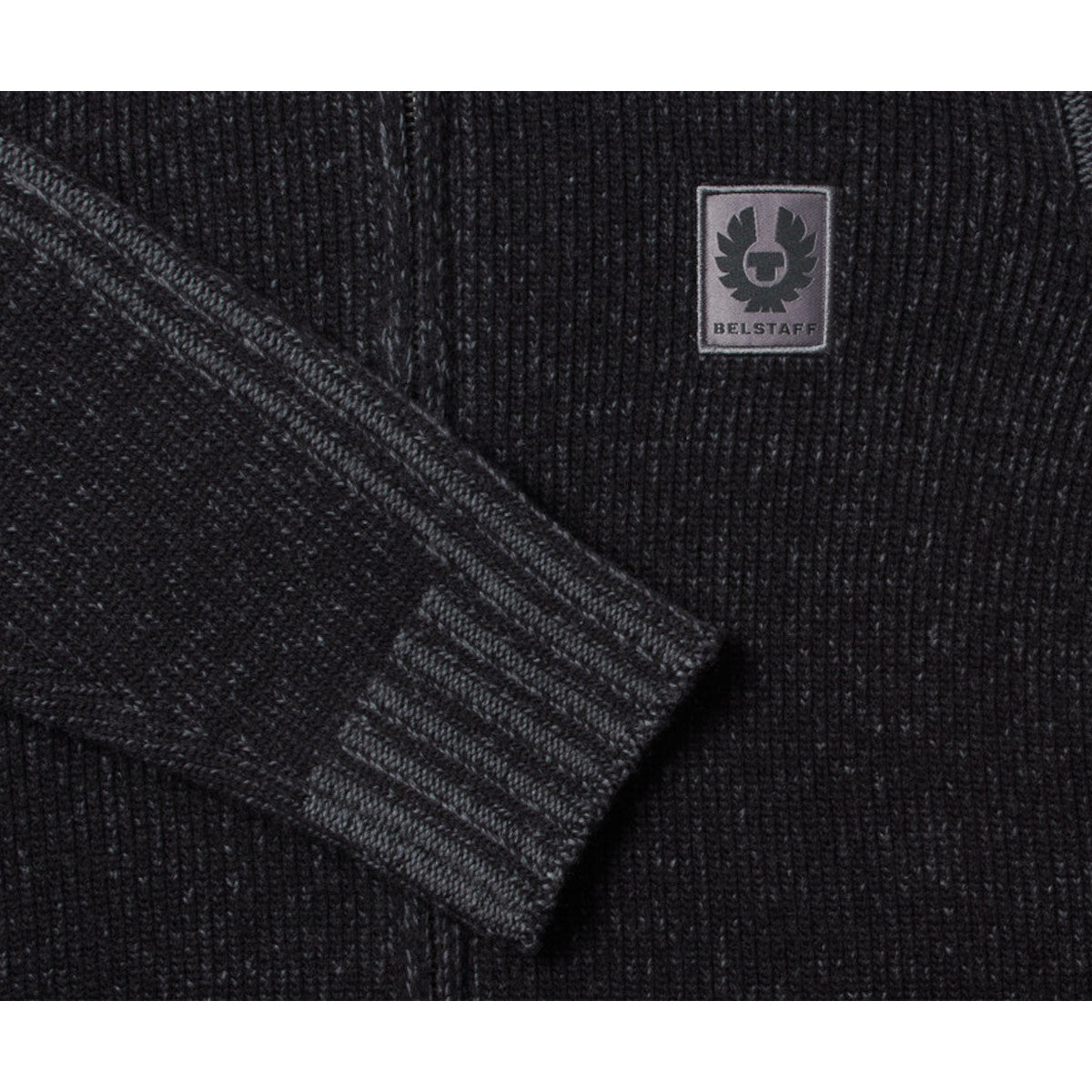 Belstaff Seasonal Watch Full Zip Jumper Black/Tornado Grey